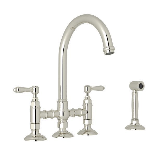 Rohl San Julio Bridge Kitchen Faucet With Side Spray A1461LMWSPN-2